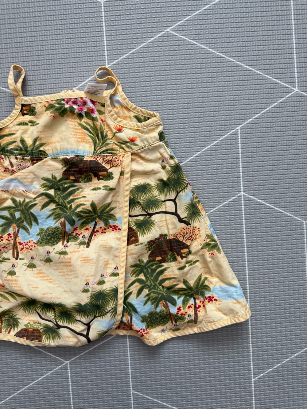 Gymboree|Vintage Baby girl Tropical Print beachy wrap dress,sleeveless•Novelty